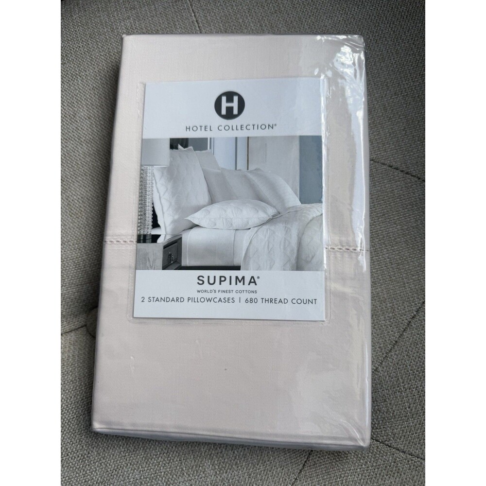 Hotel Collection 680 Thread Count 100% Supima Cotton Pilllow Cases Rose Pink NWT